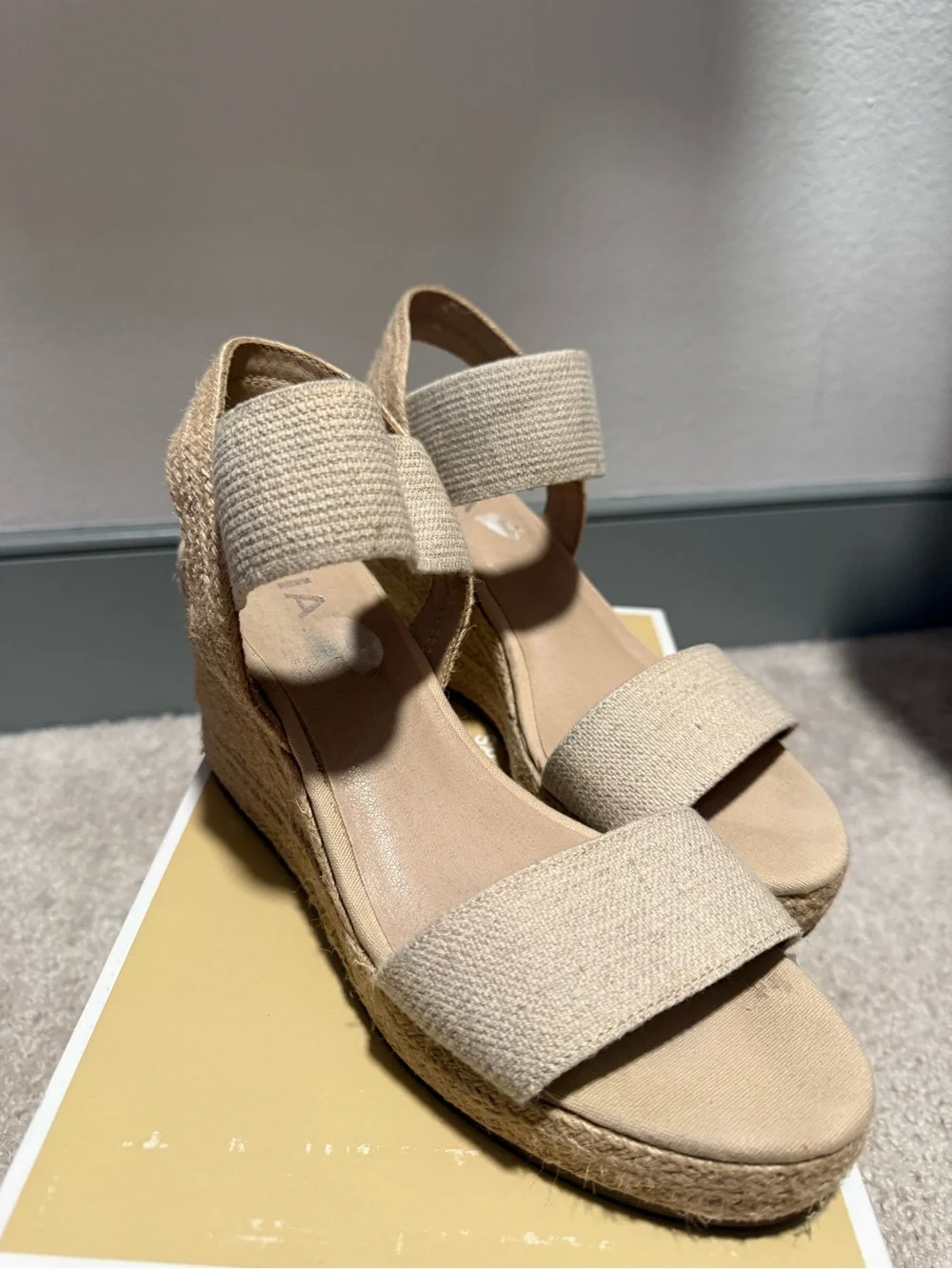MIA Beige Espadrille Wedge Sandals